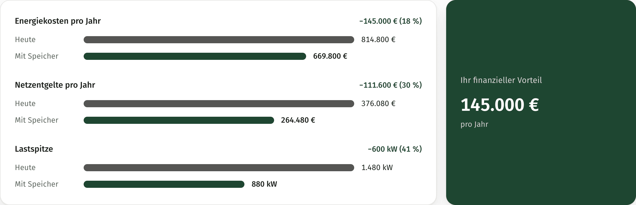 Geteilter BESSPLAN-Kundenbericht mit Ergebnis und Projektstand eines Beispielprojekts